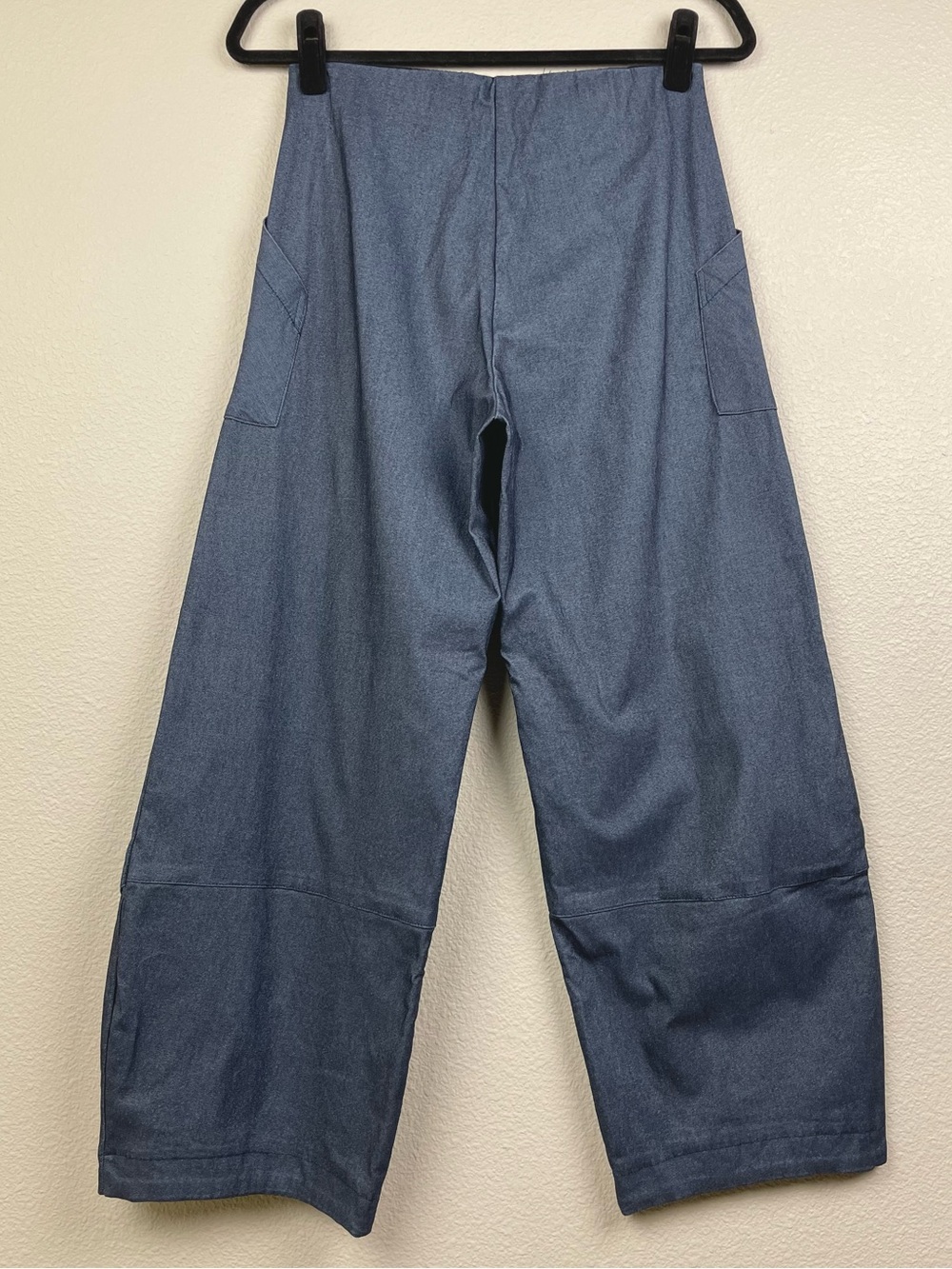 Porto San Francisco Women's 6 Chambray Barrel Leg Capri Pants Patch Pockets Zip - Picture 11 of 16
